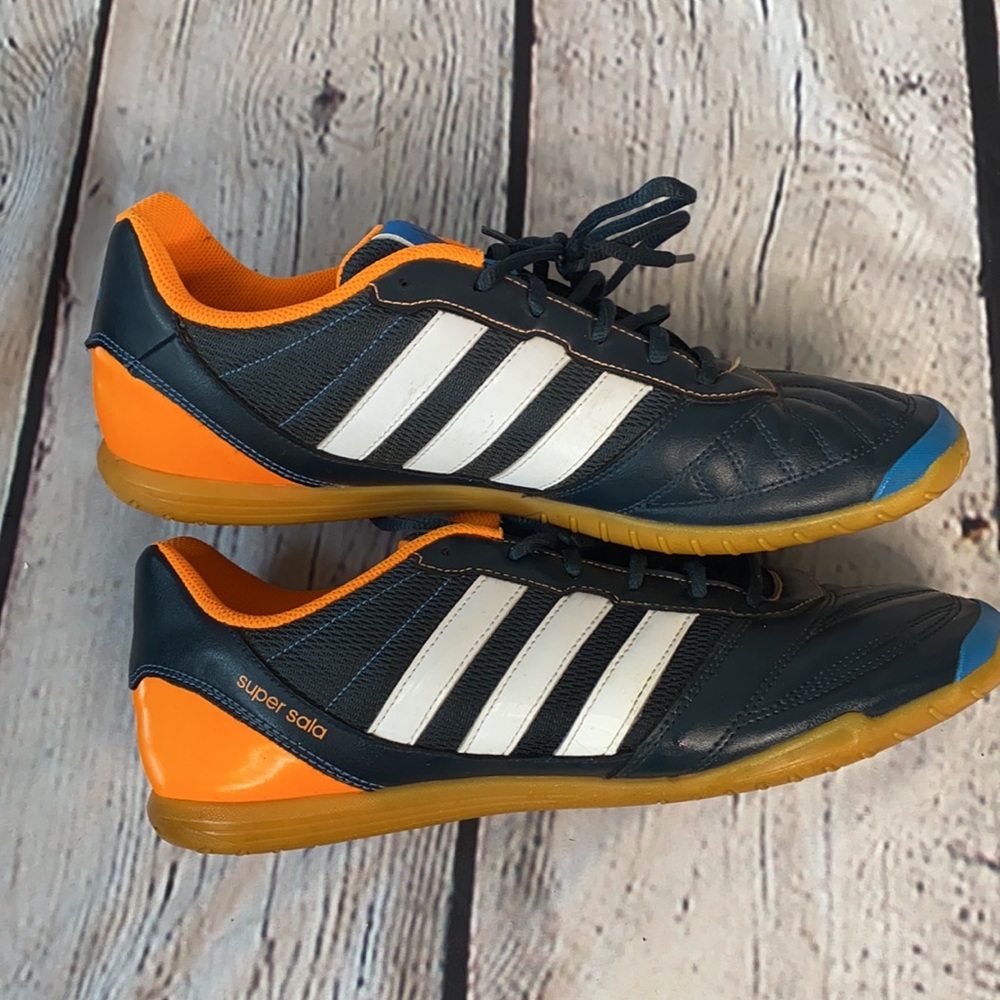 Adidas Super Sala Core Navy blue orange indoor soccer athletic sneakers 11 - Picture 4 of 9